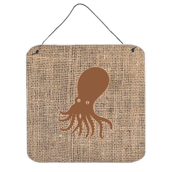 Micasa Octopus Burlap And Brown Aluminium Metal Wall Or Door Hanging Prints MI629100